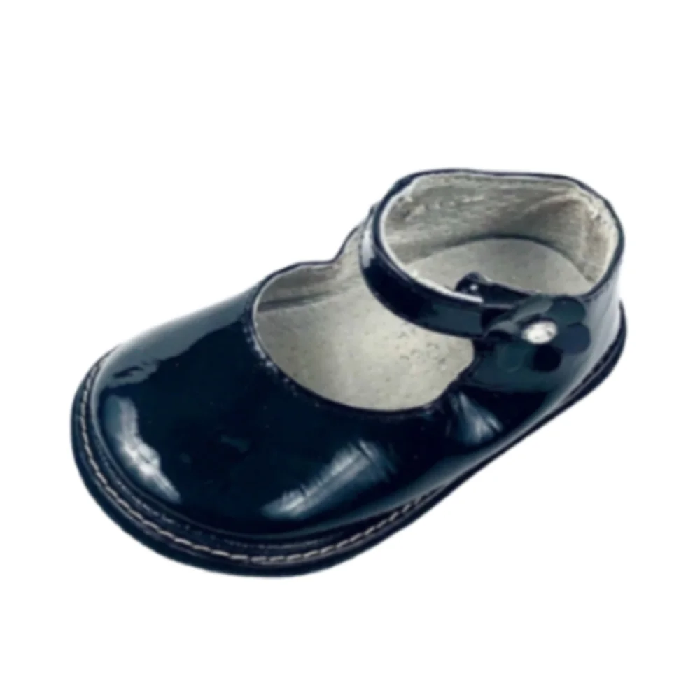 Beba Bean Infant Black Patent Mary Janes Sz 3-6 Mo